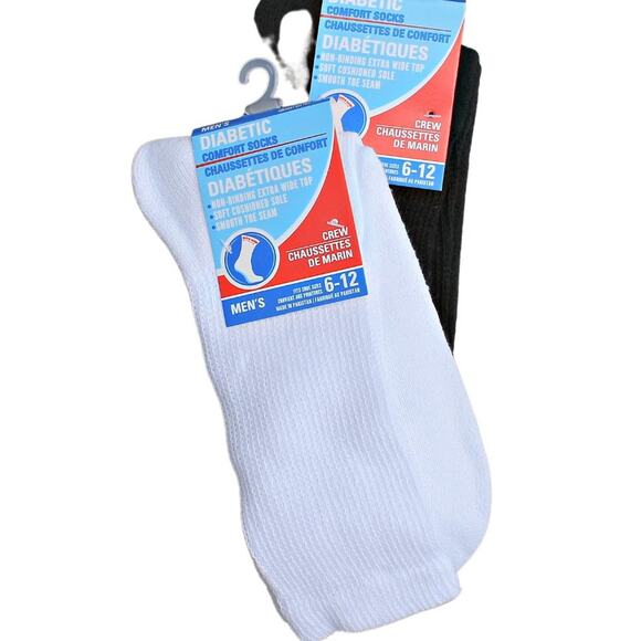 Men's 2 Pack Diabetic Crew Socks Fits Shoe Size 6-12 - Picture 11 of 11